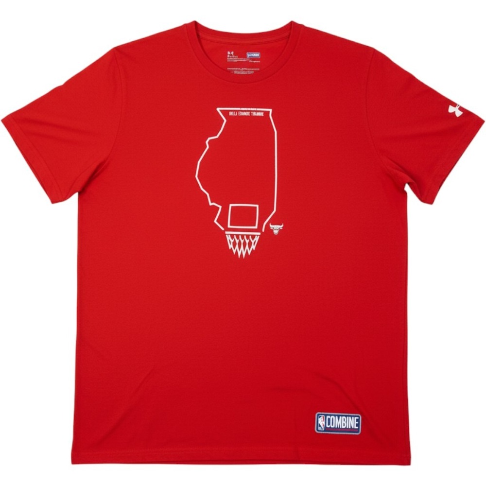Under Armour NBA Combine Chicago Bulls Shirt Red Men's Large Illinois State Tee